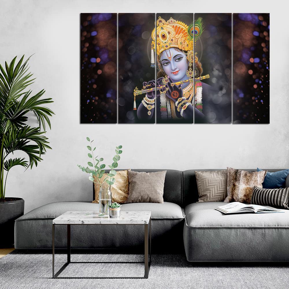 Maxstone Improve Your Place Beautiful Wall Painting With Flute Digital Multiple Pannal Hd Photos (Multicolour, 60 X 30 Inch) Vyn